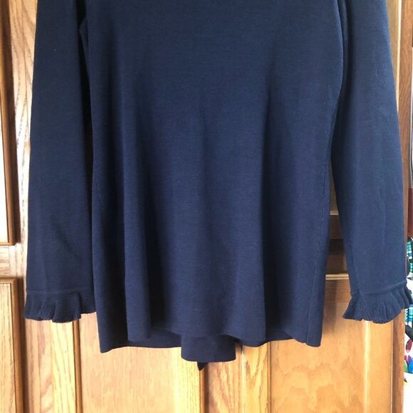 Adrianna Papell Ruffle Wool Blend Wrap Cardigan - M - Picture 8 of 9